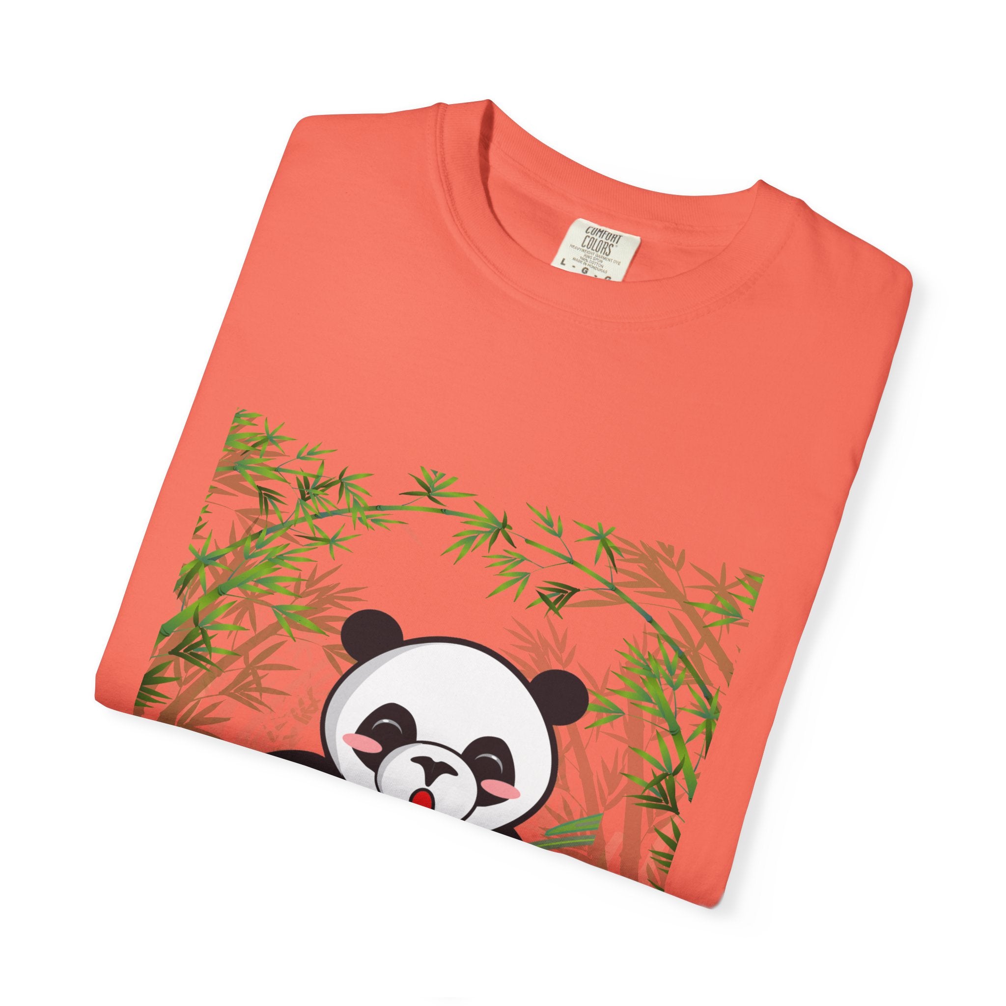 Cute Panda Garment-Dyed T-Shirt, Eco-Friendly Tee, Animal Lover Gift, Casual Wear, Graphic Tee, Cute Apparel