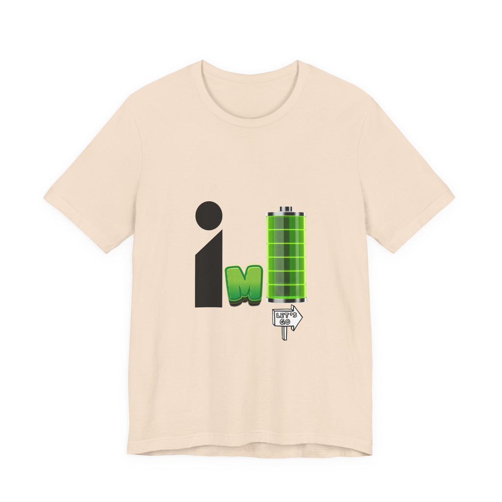 Energized Unisex Jersey Tee, Funny Graphic Tee, Rechargeable Battery Shirt, Gift for Tech Lovers, Casual Wear, Birthday Present, [...]