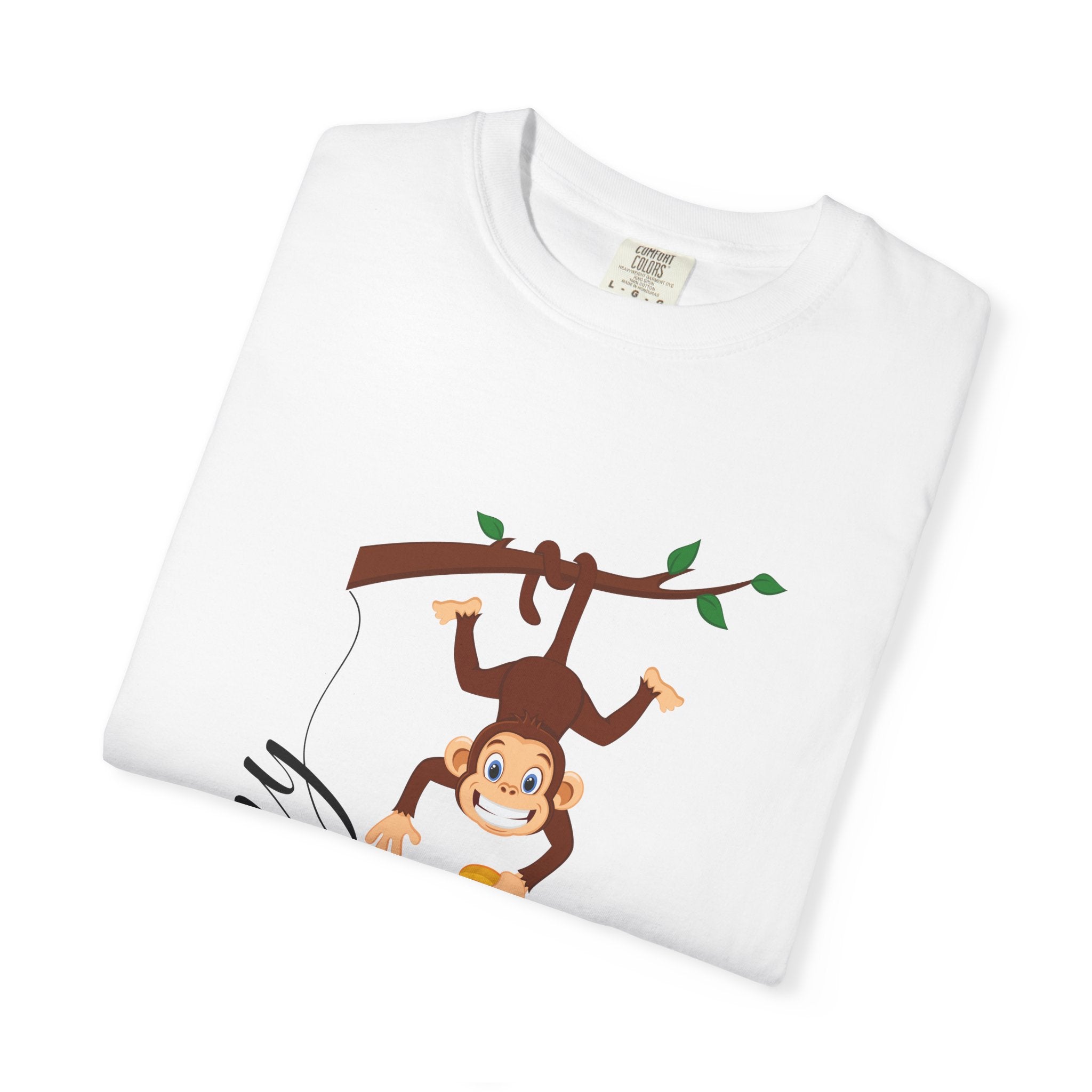 Playful Monkey Graphic T-shirt, Perfect Gift for Animal Lovers, Casual Wear, Birthday Gift, Funny Tee