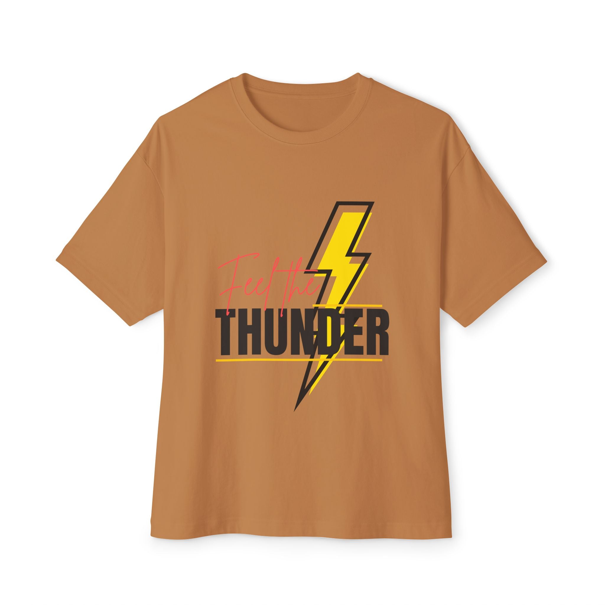 Unisex Oversized Thunder Tee - Feel the Thunder Graphic Tee, Casual T-Shirt, Gift for Music Lovers, Festival Fashion, Trendy Streetwear