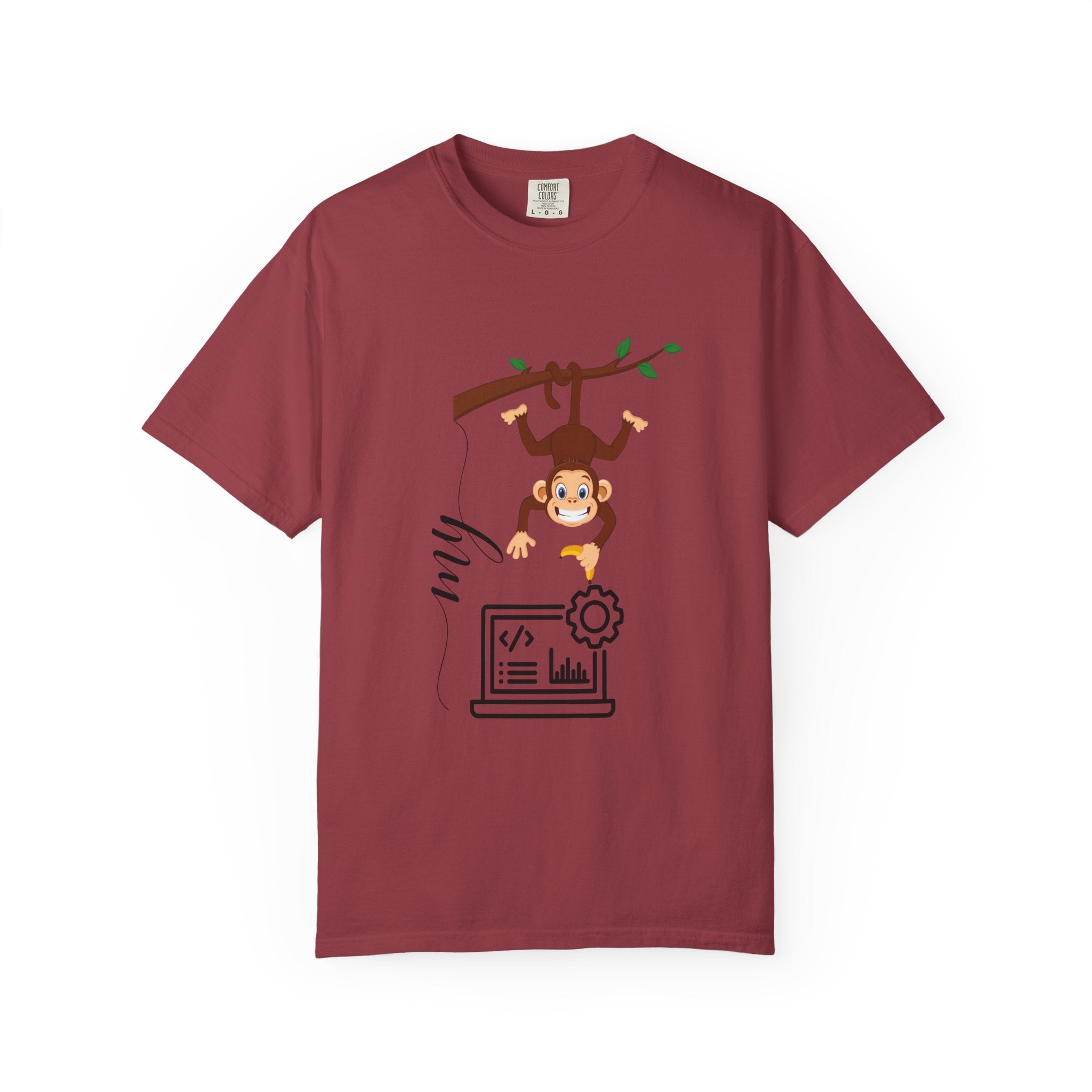 Playful Monkey Graphic T-shirt, Perfect Gift for Animal Lovers, Casual Wear, Birthday Gift, Funny Tee