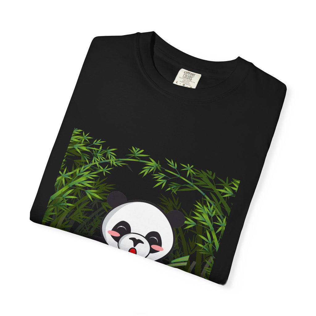 Cute Panda Garment-Dyed T-Shirt, Eco-Friendly Tee, Animal Lover Gift, Casual Wear, Graphic Tee, Cute Apparel