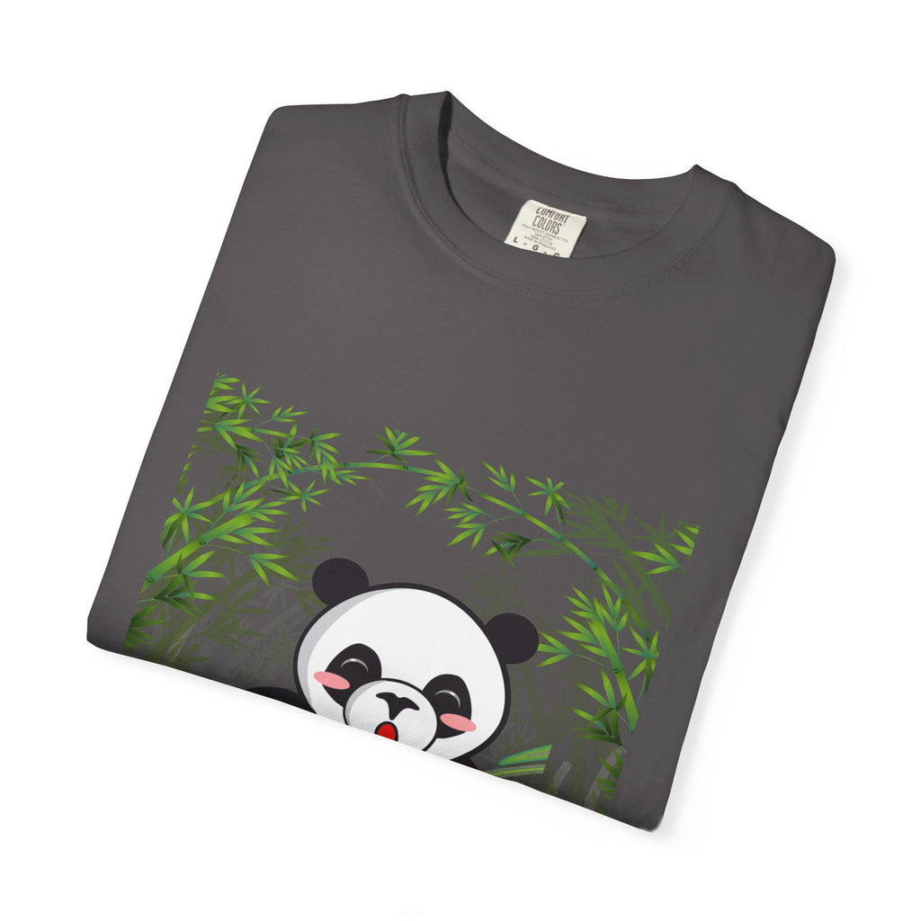 Cute Panda Garment-Dyed T-Shirt, Eco-Friendly Tee, Animal Lover Gift, Casual Wear, Graphic Tee, Cute Apparel
