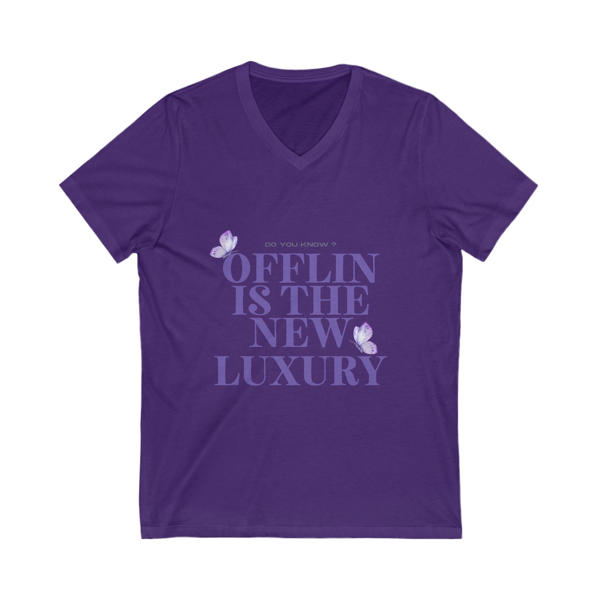 Offlin is the New Luxury V-Neck Tee, Comfortable Casual Shirt, Gift for Minimalists, Relaxed Lifestyle Top, Everyday Wear Tee
