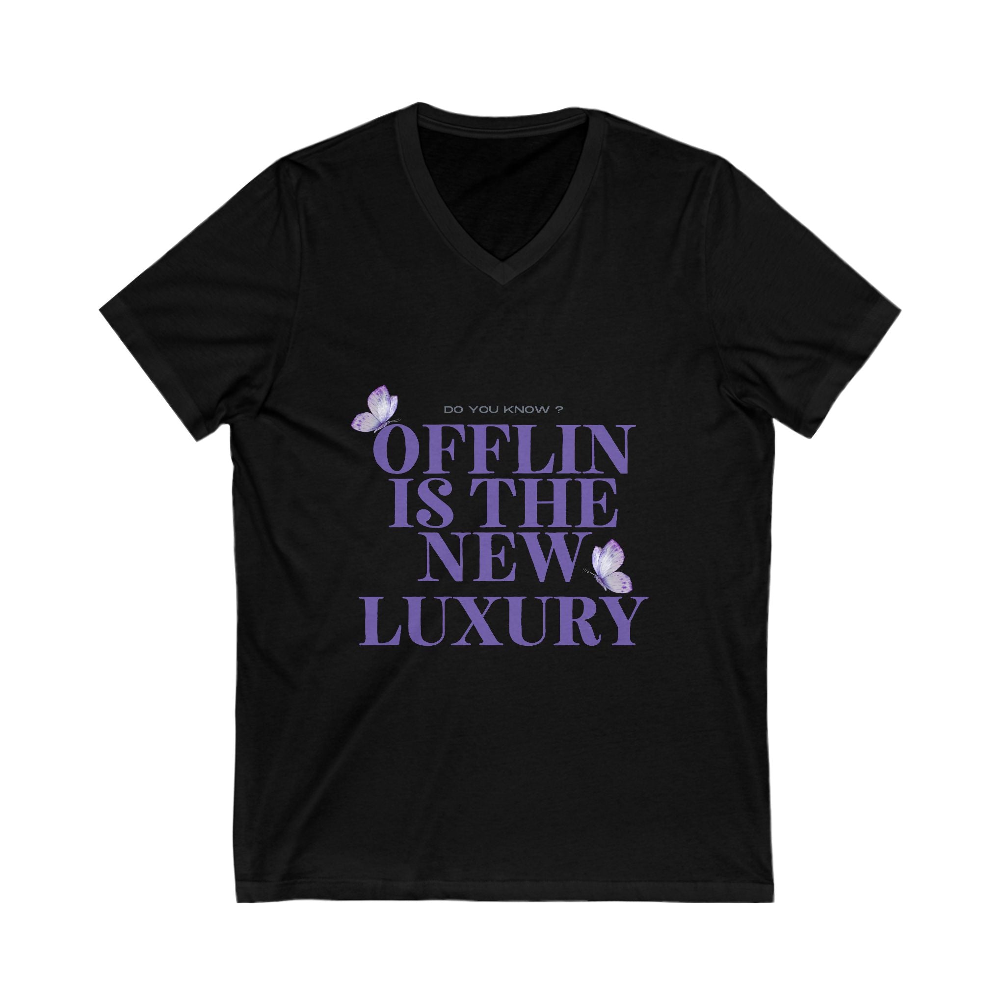 Offlin is the New Luxury V-Neck Tee, Comfortable Casual Shirt, Gift for Minimalists, Relaxed Lifestyle Top, Everyday Wear Tee
