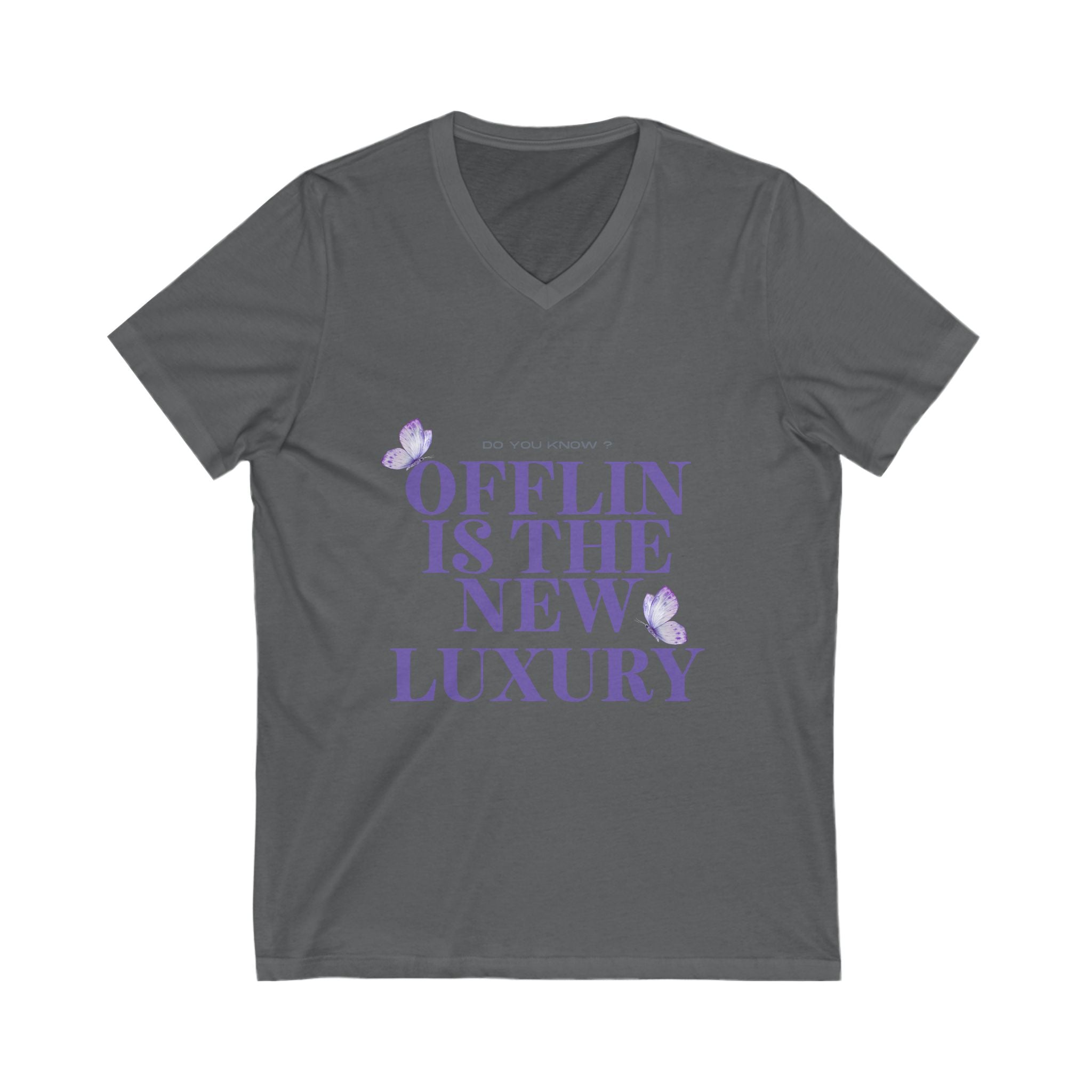 Offlin is the New Luxury V-Neck Tee, Comfortable Casual Shirt, Gift for Minimalists, Relaxed Lifestyle Top, Everyday Wear Tee