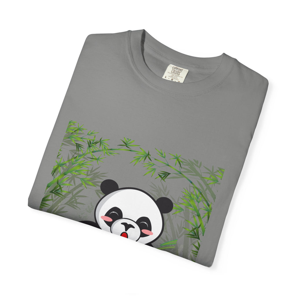 Cute Panda Garment-Dyed T-Shirt, Eco-Friendly Tee, Animal Lover Gift, Casual Wear, Graphic Tee, Cute Apparel