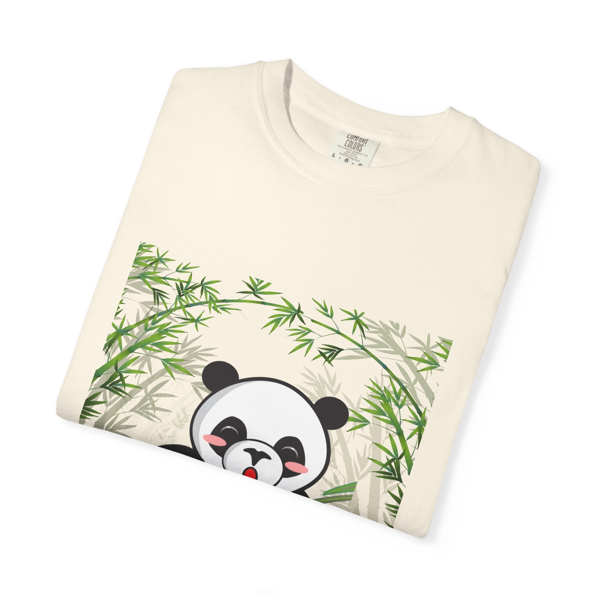 Cute Panda Garment-Dyed T-Shirt, Eco-Friendly Tee, Animal Lover Gift, Casual Wear, Graphic Tee, Cute Apparel