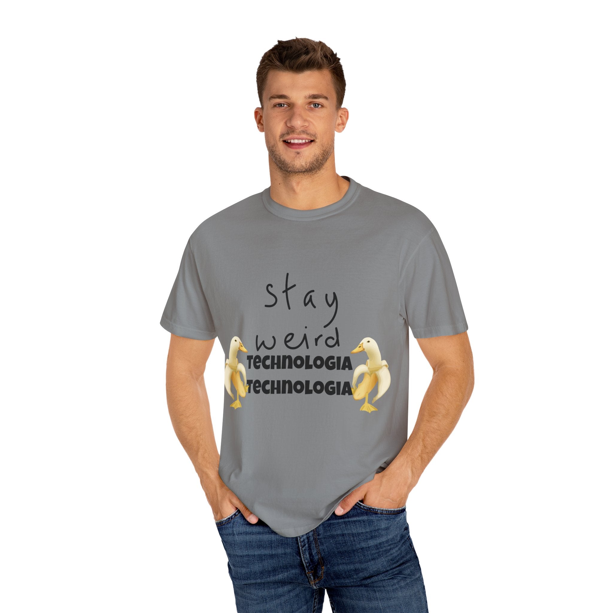 Stay Weird Unisex Garment-Dyed T-Shirt, Fun Casual Wear, Gift for Friends, Quirky Fashion, Must-Have Wardrobe Staple