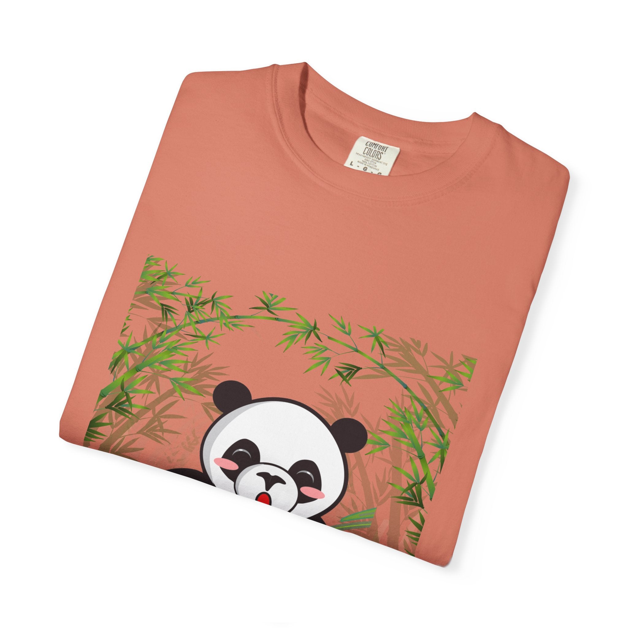 Cute Panda Garment-Dyed T-Shirt, Eco-Friendly Tee, Animal Lover Gift, Casual Wear, Graphic Tee, Cute Apparel