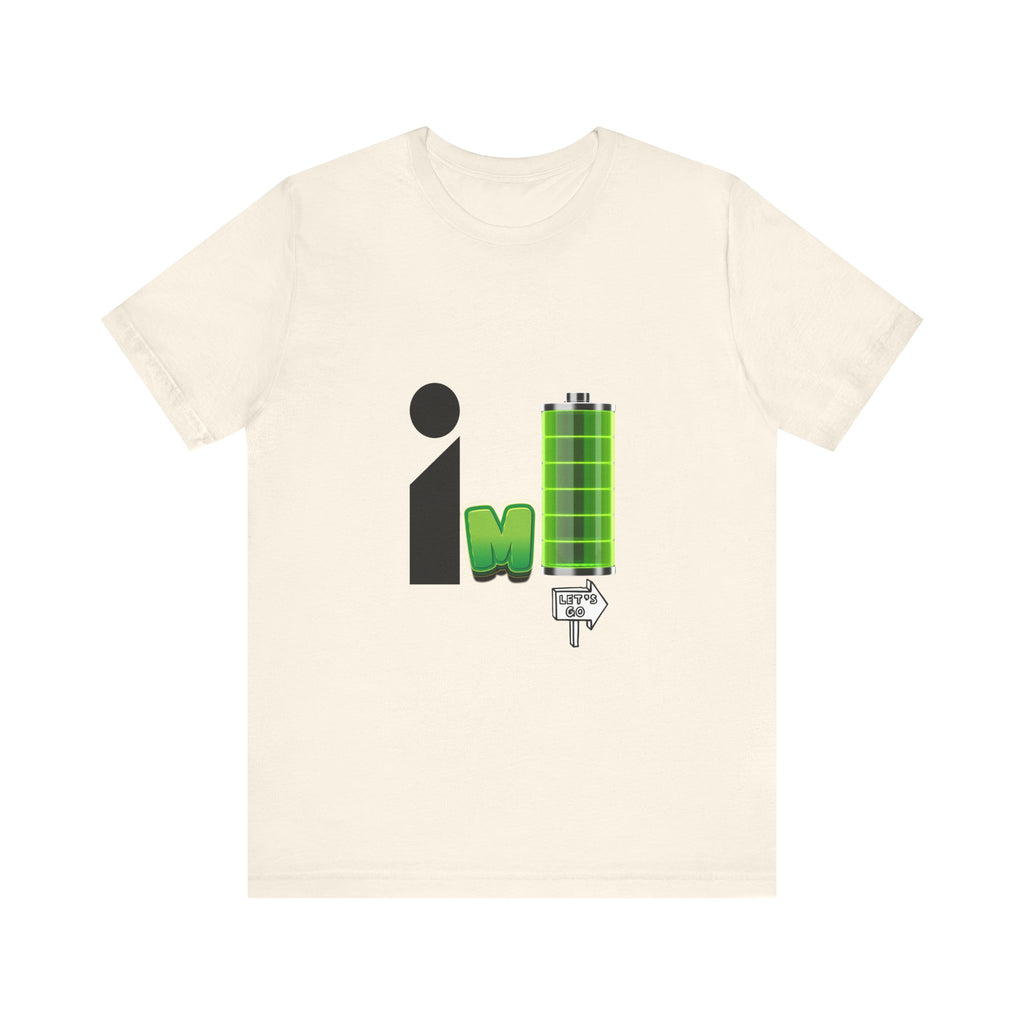 Energized Unisex Jersey Tee, Funny Graphic Tee, Rechargeable Battery Shirt, Gift for Tech Lovers, Casual Wear, Birthday Present, [...]